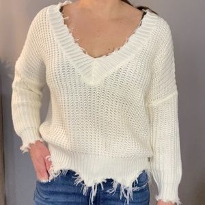 Cream Deconstructed sweater